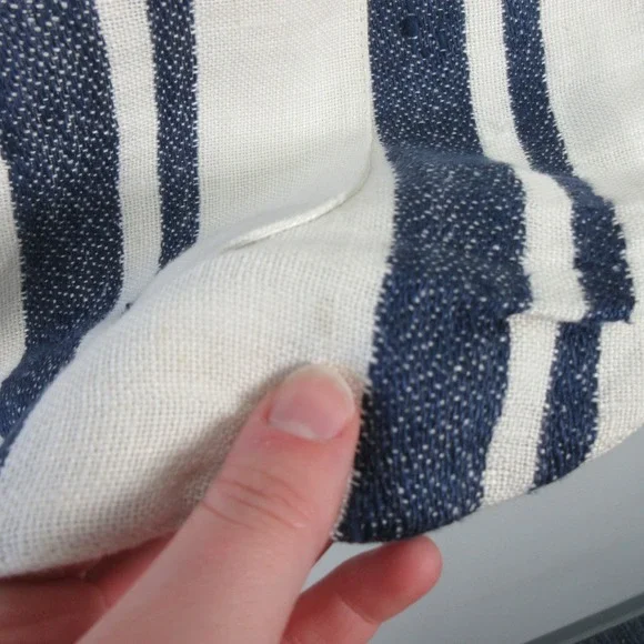 Smythe Women's Duchess 100% Linen *Stain Striped Blazer Nautical Size 12 - Picture 8 of 16